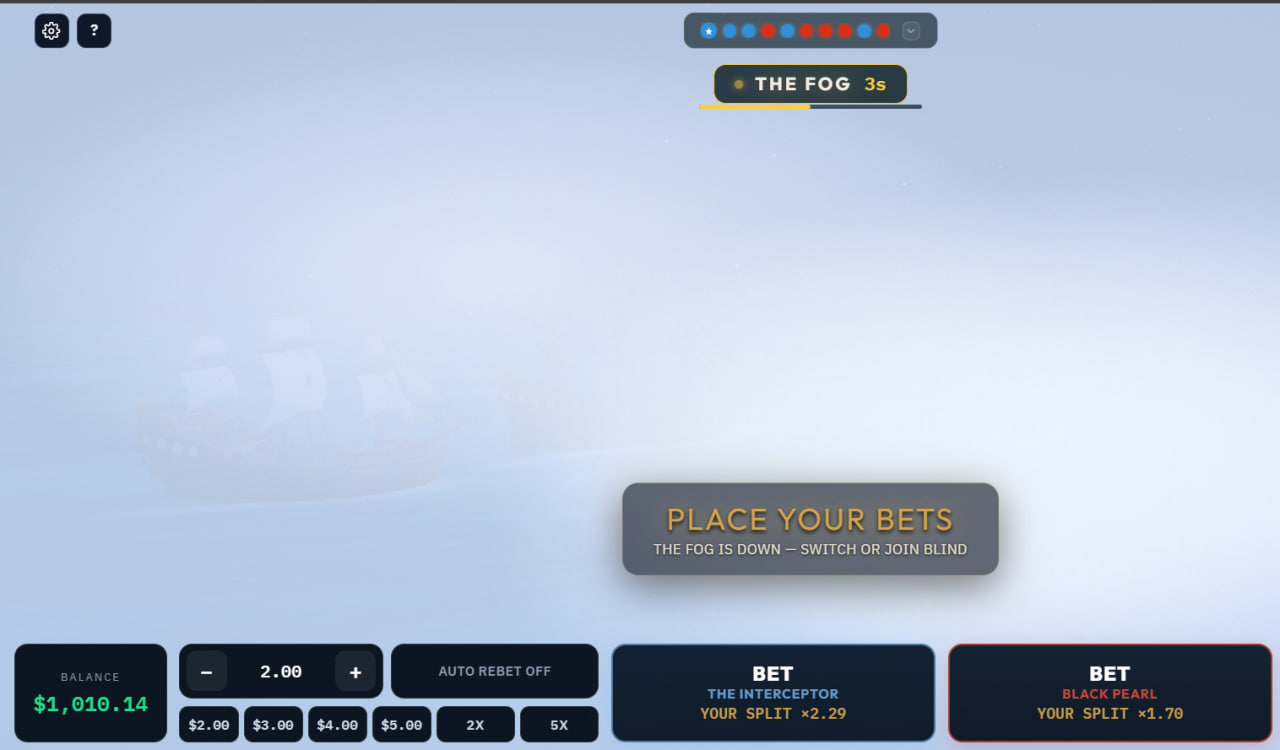 STEP 3 — Fog phase, ships dim, switch option visible